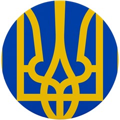 Coat Of Arms Of Ukraine Uv Print Round Tile Coaster by abbeyz71