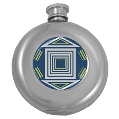 Abstract pattern geometric backgrounds   Round Hip Flask (5 oz)