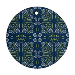 Folk flowers print Floral pattern Ethnic art Ornament (Round)