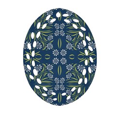 Folk flowers print Floral pattern Ethnic art Ornament (Oval Filigree)