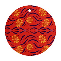 Folk flowers print Floral pattern Ethnic art Ornament (Round)