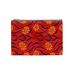 Folk Flowers Print Floral Pattern Ethnic Art Cosmetic Bag (medium) by Eskimos