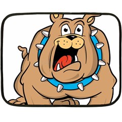 Bulldog-cartoon-illustration-11650862 Double Sided Fleece Blanket (mini)  by jellybeansanddinosaurs