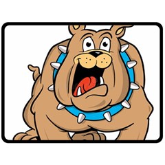 Bulldog-cartoon-illustration-11650862 Double Sided Fleece Blanket (large) 