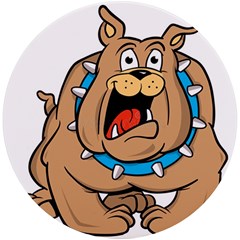 Bulldog-cartoon-illustration-11650862 Uv Print Round Tile Coaster by jellybeansanddinosaurs