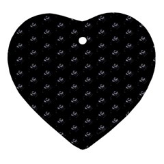 Animal Eyes Close Up Motif Pattern Heart Ornament (two Sides) by dflcprintsclothing