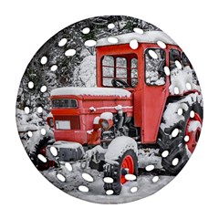 Tractor Parked, Olympus Mount National Park, Greece Ornament (round Filigree) by dflcprintsclothing