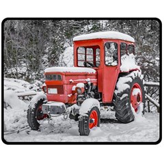 Tractor Parked, Olympus Mount National Park, Greece Double Sided Fleece Blanket (medium)  by dflcprintsclothing