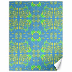 Floral Folk Damask Pattern Fantasy Flowers  Canvas 18  X 24  by Eskimos