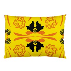 Floral Folk Damask Pattern Fantasy Flowers  Pillow Case by Eskimos