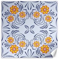 Floral Folk Damask Pattern Fantasy Flowers  Canvas 16  X 16  by Eskimos