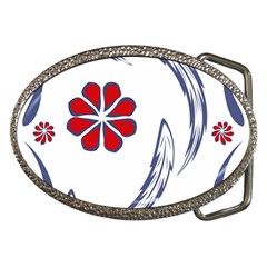 Folk Flowers Print Floral Pattern Ethnic Art Belt Buckles by Eskimos