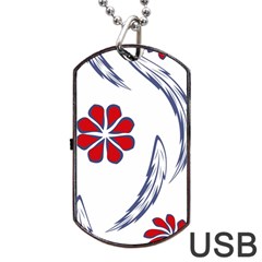 Folk Flowers Print Floral Pattern Ethnic Art Dog Tag Usb Flash (one Side) by Eskimos