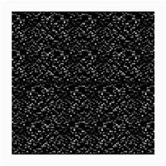 Pixel Grid Dark Black And White Pattern Medium Glasses Cloth by dflcprintsclothing