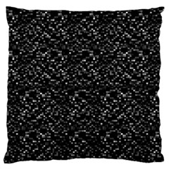 Pixel Grid Dark Black And White Pattern Large Flano Cushion Case (one Side) by dflcprintsclothing