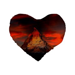 Switzerland-zermatt-mountains-snow- Standard 16  Premium Flano Heart Shape Cushions by Amaryn4rt