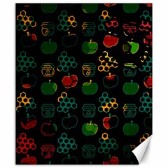 Apples Honey Honeycombs Pattern Canvas 20  X 24  by Amaryn4rt