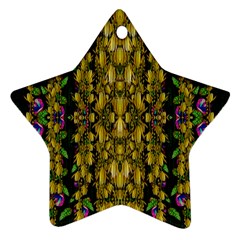 Fanciful Fantasy Flower Forest Ornament (star) by pepitasart