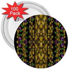 Fanciful Fantasy Flower Forest 3  Buttons (100 Pack)  by pepitasart