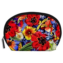 Flower Pattern Accessory Pouch (large) by CoshaArt