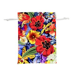 Flower Pattern Lightweight Drawstring Pouch (l) by CoshaArt