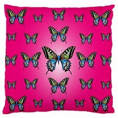 Butterfly Large Flano Cushion Case (one Side)