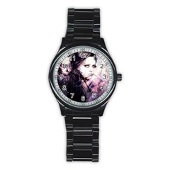 Sakura Girl Stainless Steel Round Watch by MRNStudios