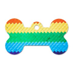 Mandalas-1084082 Textured-rainbow Dog Tag Bone (one Side)