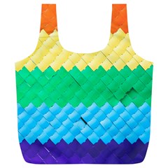 Mandalas-1084082 Textured-rainbow Full Print Recycle Bag (xl) by jellybeansanddinosaurs
