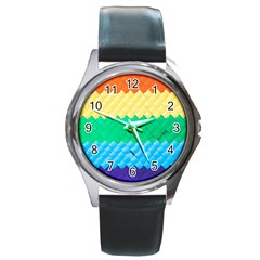 Mandalas-1084082 Textured-rainbow Round Metal Watch