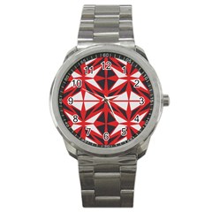 Abstract Pattern Geometric Backgrounds   Sport Metal Watch