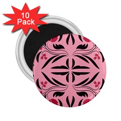 Floral folk damask pattern  2.25  Magnets (10 pack) 