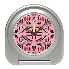 Floral Folk Damask Pattern  Travel Alarm Clock by Eskimos