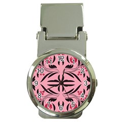 Floral folk damask pattern  Money Clip Watches