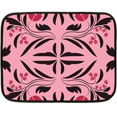 Floral Folk Damask Pattern  Double Sided Fleece Blanket (mini) 