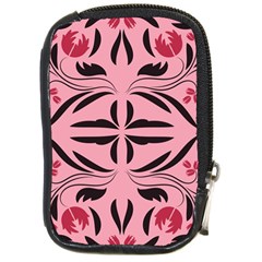 Floral Folk Damask Pattern  Compact Camera Leather Case