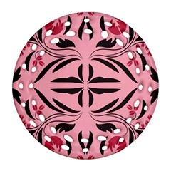 Floral folk damask pattern  Ornament (Round Filigree)