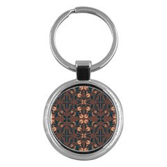 Floral Folk Damask Pattern  Key Chain (round) by Eskimos