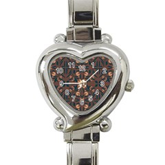 Floral Folk Damask Pattern  Heart Italian Charm Watch by Eskimos