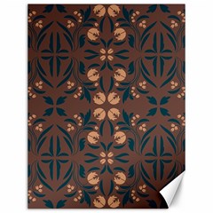 Floral Folk Damask Pattern  Canvas 12  X 16 