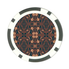 Floral Folk Damask Pattern  Poker Chip Card Guard (10 Pack)