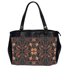 Floral Folk Damask Pattern  Oversize Office Handbag (2 Sides)