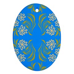 Floral Folk Damask Pattern  Ornament (oval) by Eskimos