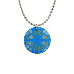 Floral Folk Damask Pattern  1  Button Necklace by Eskimos