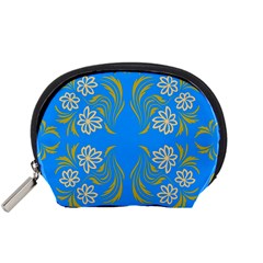 Floral Folk Damask Pattern  Accessory Pouch (small) by Eskimos