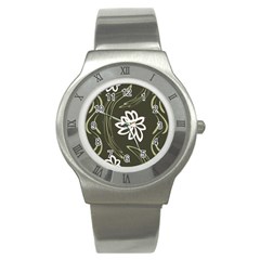 Folk flowers print Floral pattern Ethnic art Stainless Steel Watch