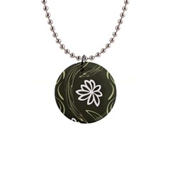 Folk flowers print Floral pattern Ethnic art 1  Button Necklace