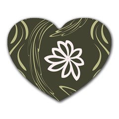 Folk flowers print Floral pattern Ethnic art Heart Mousepads