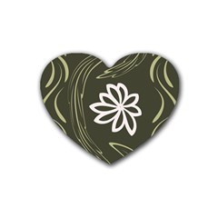 Folk flowers print Floral pattern Ethnic art Rubber Coaster (Heart)