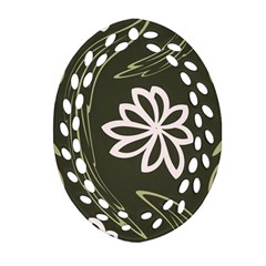 Folk flowers print Floral pattern Ethnic art Oval Filigree Ornament (Two Sides)